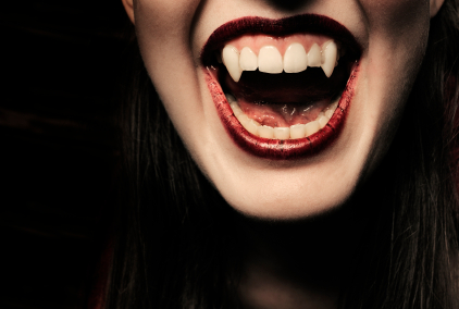 vampire smile with fangs
